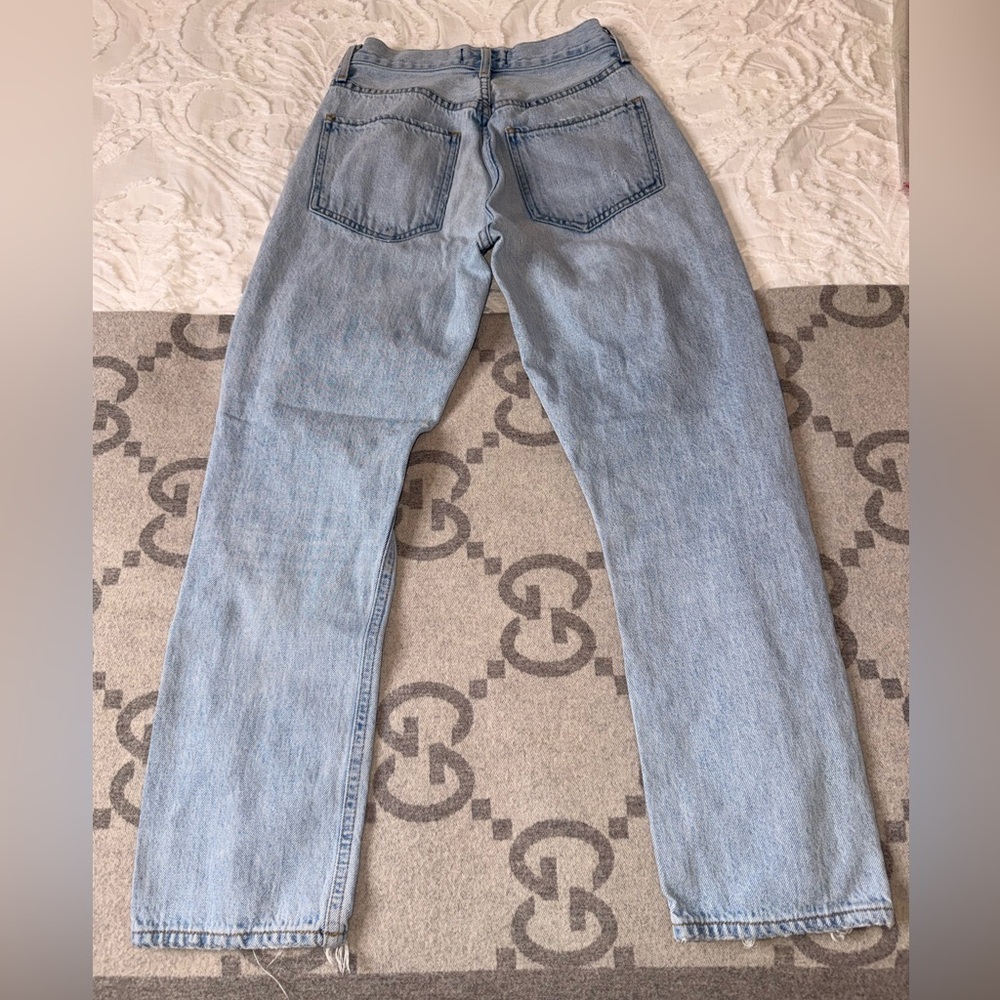 Agolde Riley Distressed Light Blue Jeans, 23 - Picture 12 of 14